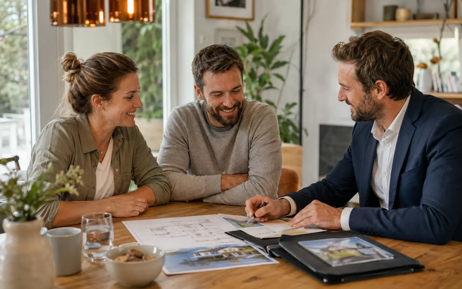 Familie im persönlichen Finanzierungsgespräch
